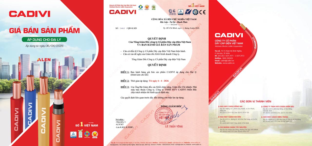 Bảng giá dây điện Cadivi mới nhất