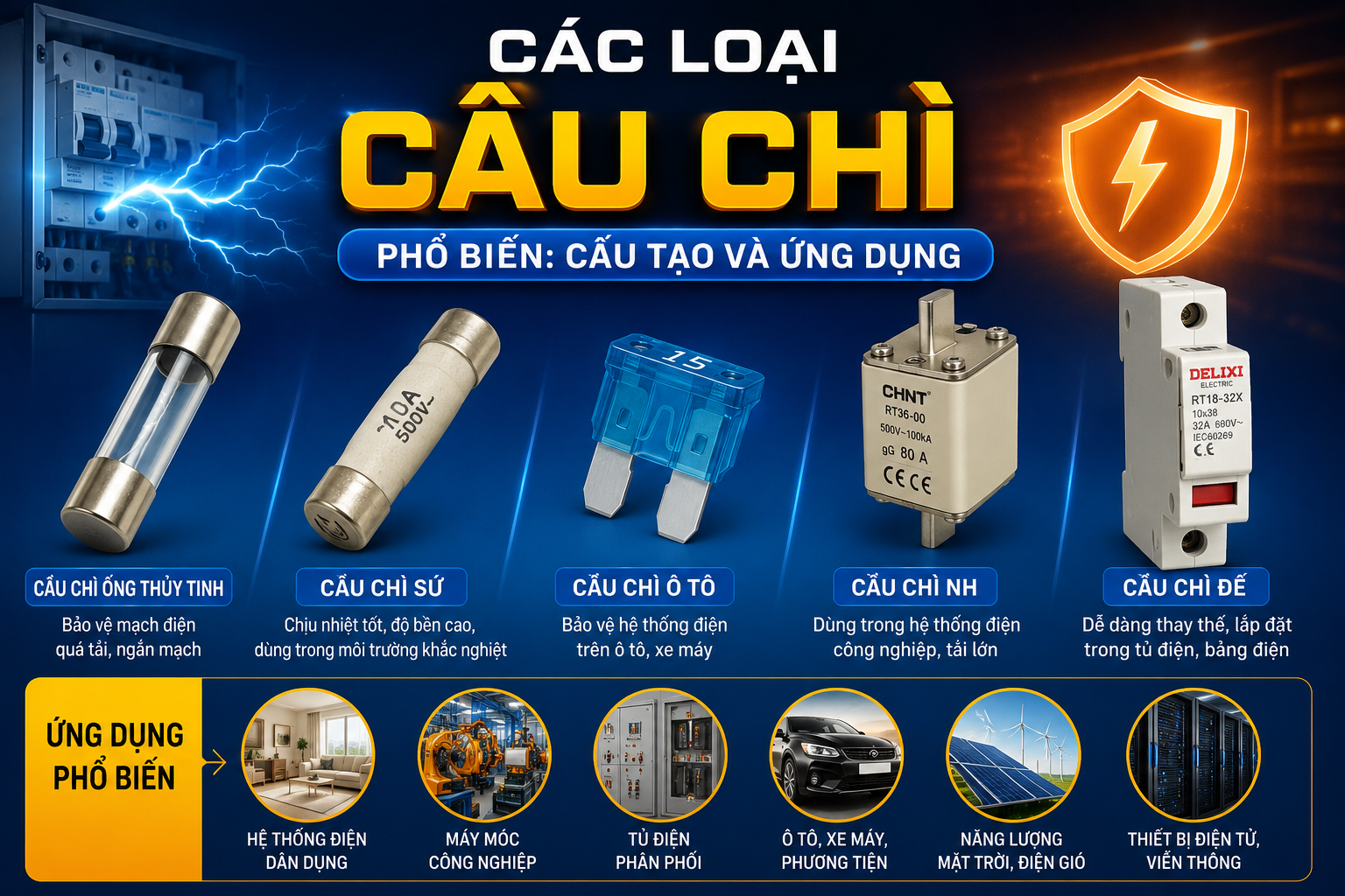 Các loại cầu chì trong hệ thống điện từ dân dụng đến công nghiệp 9 ChatGPT Image 17 22 56 24 thg 7 2026